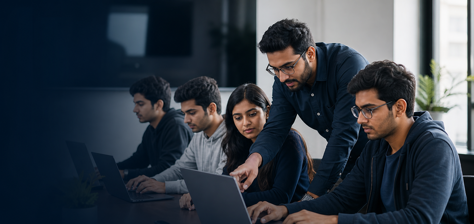 Axionora mentor guiding students during practical training